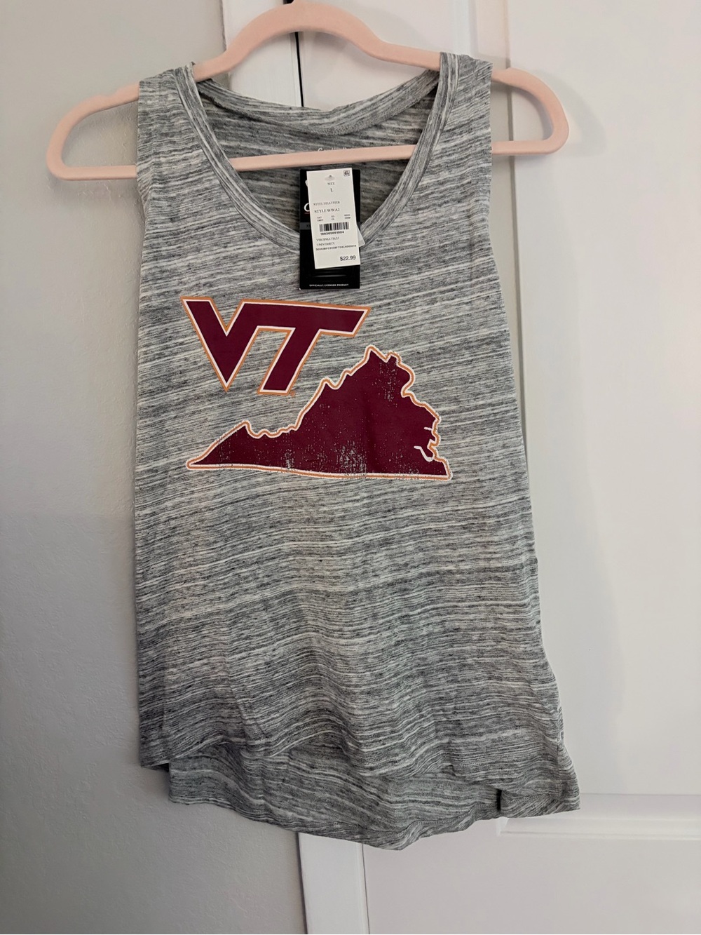 Women's Sleeveless Virginia Tech Tank Top  Size L